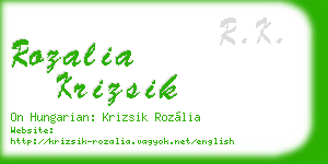 rozalia krizsik business card