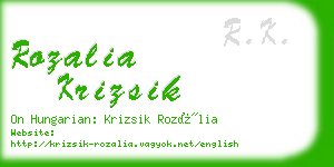 rozalia krizsik business card
